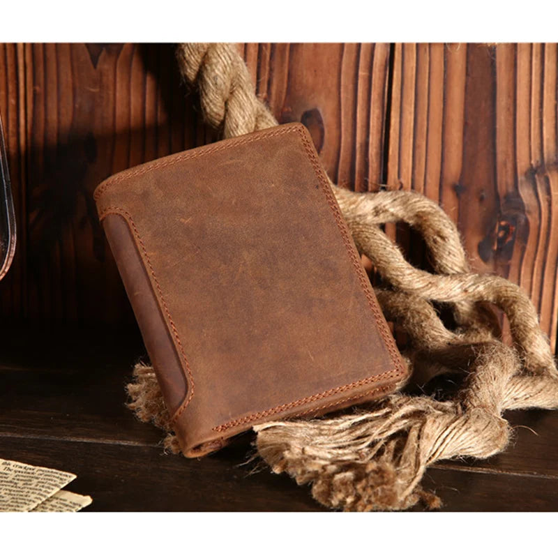 Neweekend Genuine Leather Men's Wallet — Compact Slim Card Holder & Coin Purse