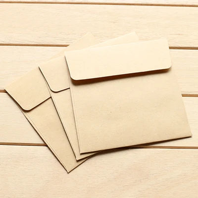 Lonelyeyes Kraft Mini Envelopes — Small Square Card Holders, 10 Pack