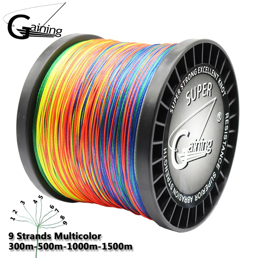 Gaining Braided Fishing Line — Strong Multicolor PE Braid