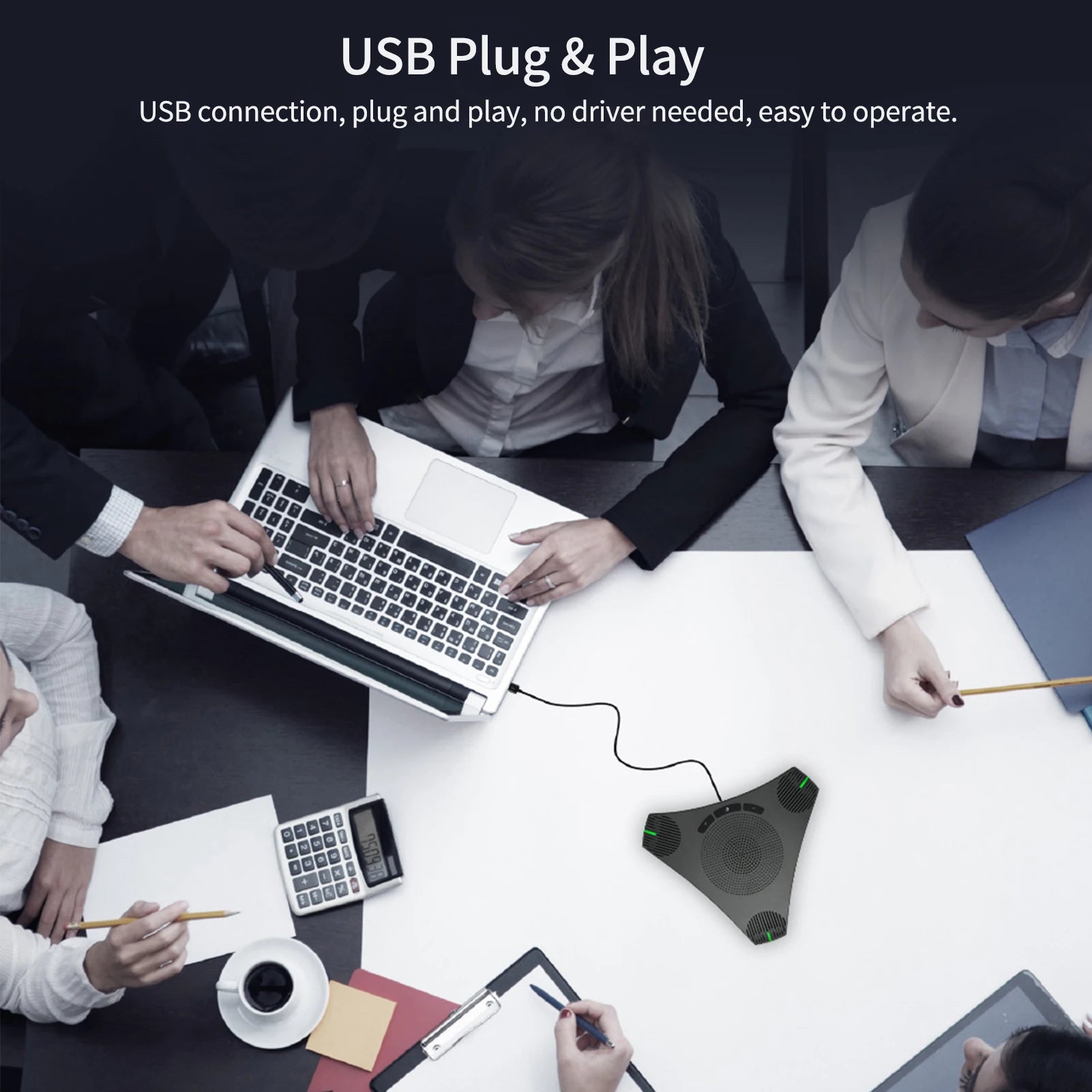 docooler USB Speakerphone — Omnidirectional Conference Microphone with 360° Pickup