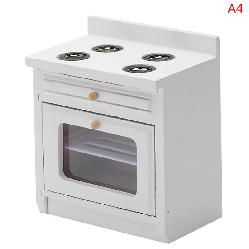 MYPANDA 1:12 Scale Wooden Dollhouse Kitchen Set — Miniature Sink and Cabinet Furniture