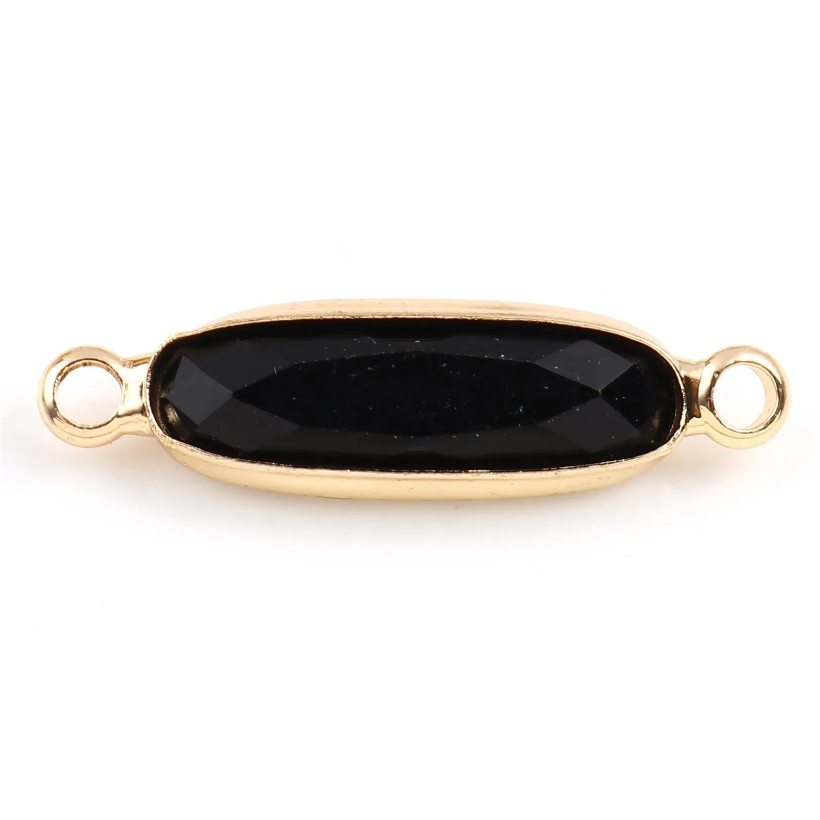 DoreenBeads Oval Glass Connectors — Gold Color Jewelry Findings for DIY Necklaces