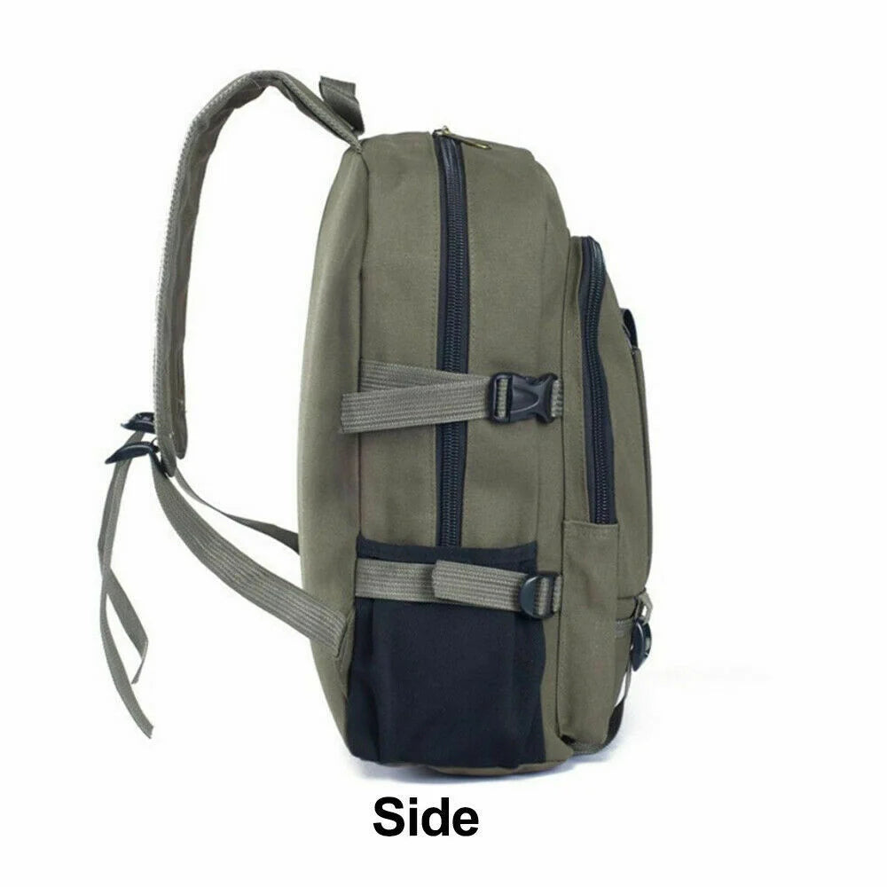 Canvas Travel Backpack — Large Capacity Outdoor Daypack for Hiking