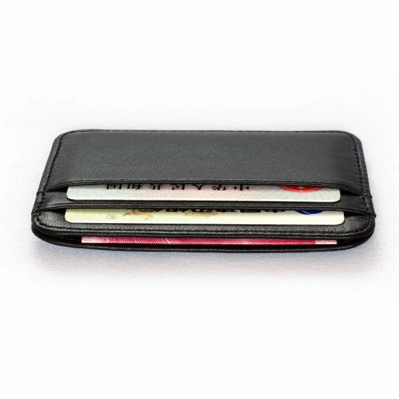 Slim Sheepskin Genuine Leather Wallet — Minimalist Card & ID Holder