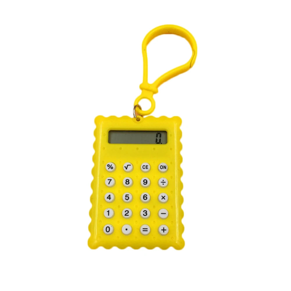 Mini Biscuit Shape Electronic Calculator — Portable Pocket Size for Students