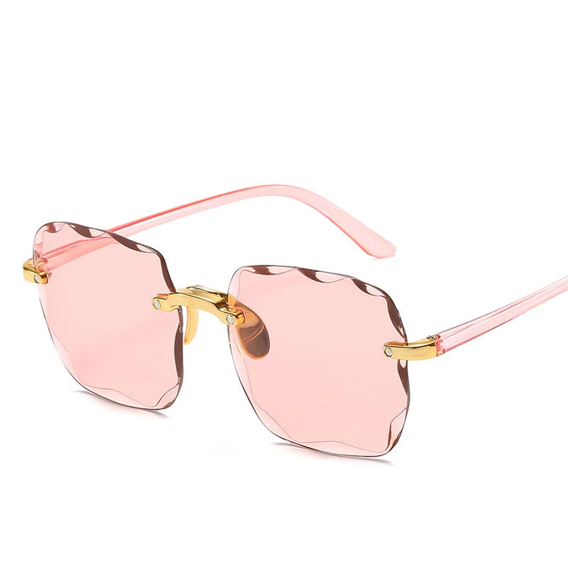 ZXWLYXGX Square Rimless Sunglasses — Luxury Fashion Eyewear Set