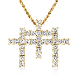 ICEOUTBOX Rotatable Cross Pendant — Hip Hop Cubic Zirconia Necklace