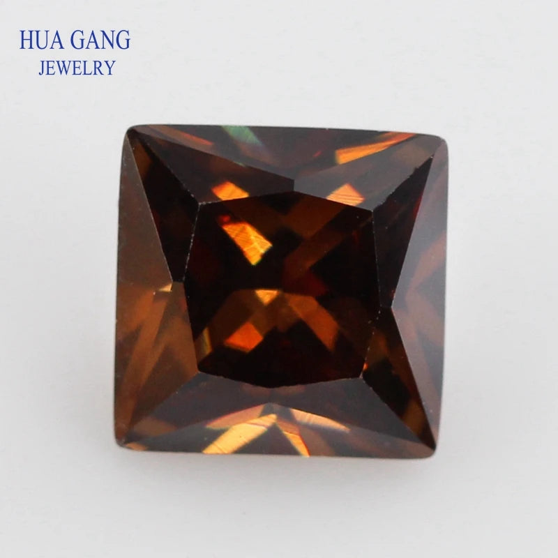 Multicolor Princess Cut Cubic Zirconia Stones — Loose Synthetic Gem Beads for Jewelry Making
