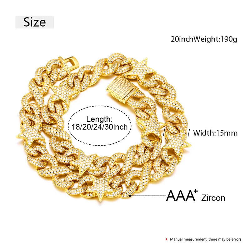 ICEOUTBOX Star Infinity Symbol Necklace — Bling Hip Hop Link Chain