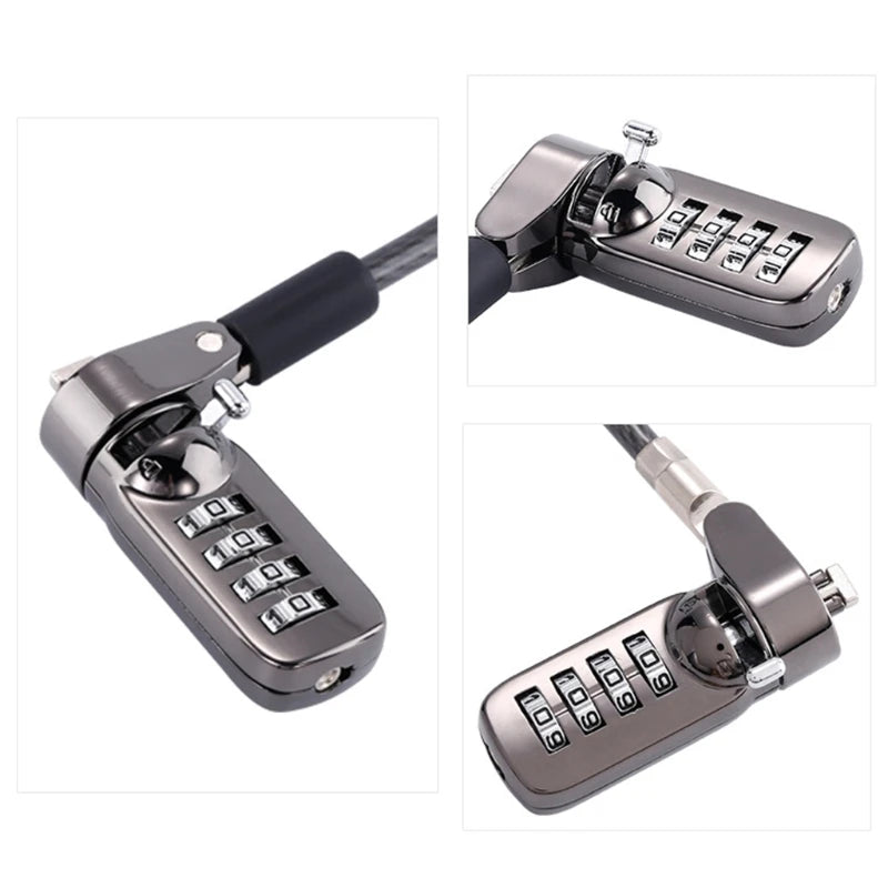 Anti-Theft Cable Lock — Secure Digital Equipment Protector, Black