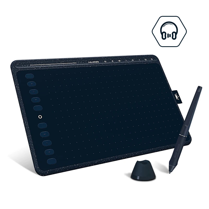 HUION HS611 Graphic Digital Drawing Tablet — Slim Pen Tablet with Multimedia Keys