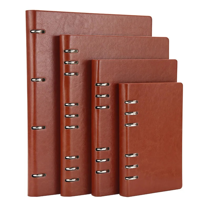 Coliky Loose-Leaf Leather Notebook — Detachable Binder for Office & School