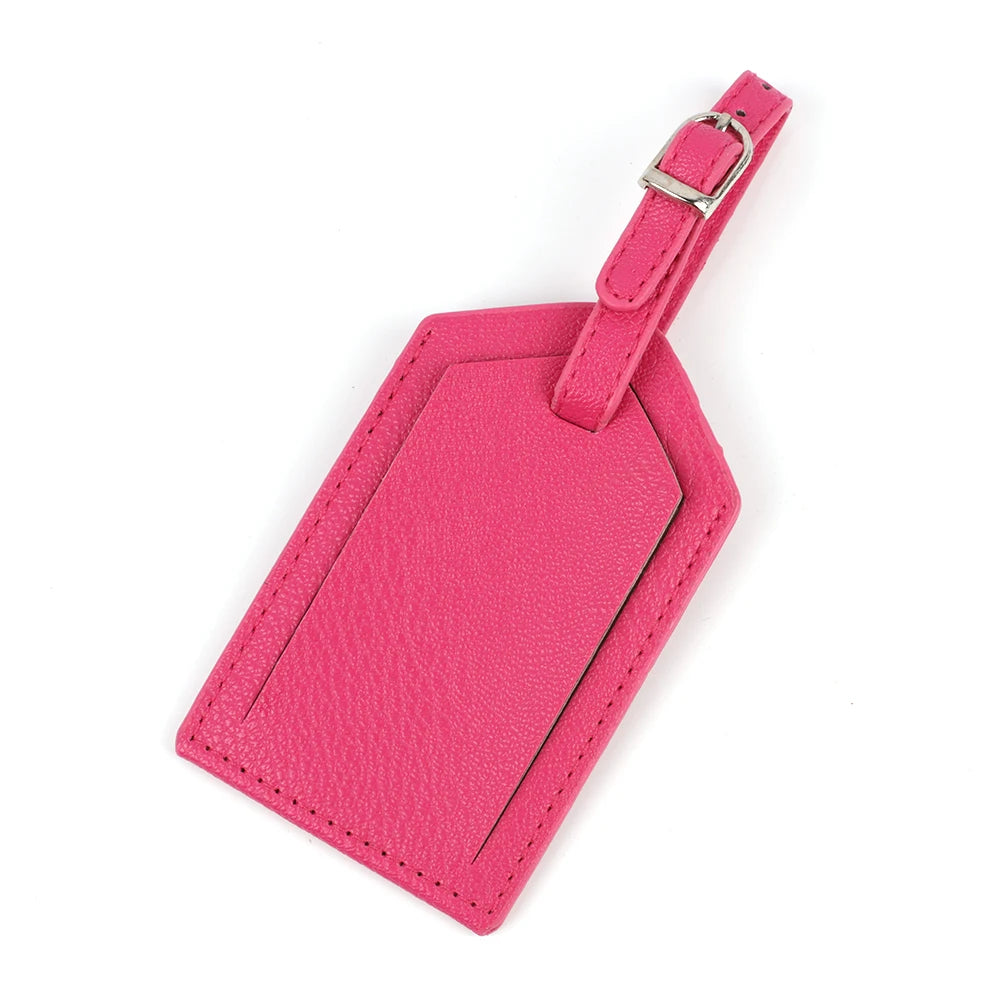 FASHIONS KZ PU Leather Luggage Tag — Personalized Suitcase ID Label
