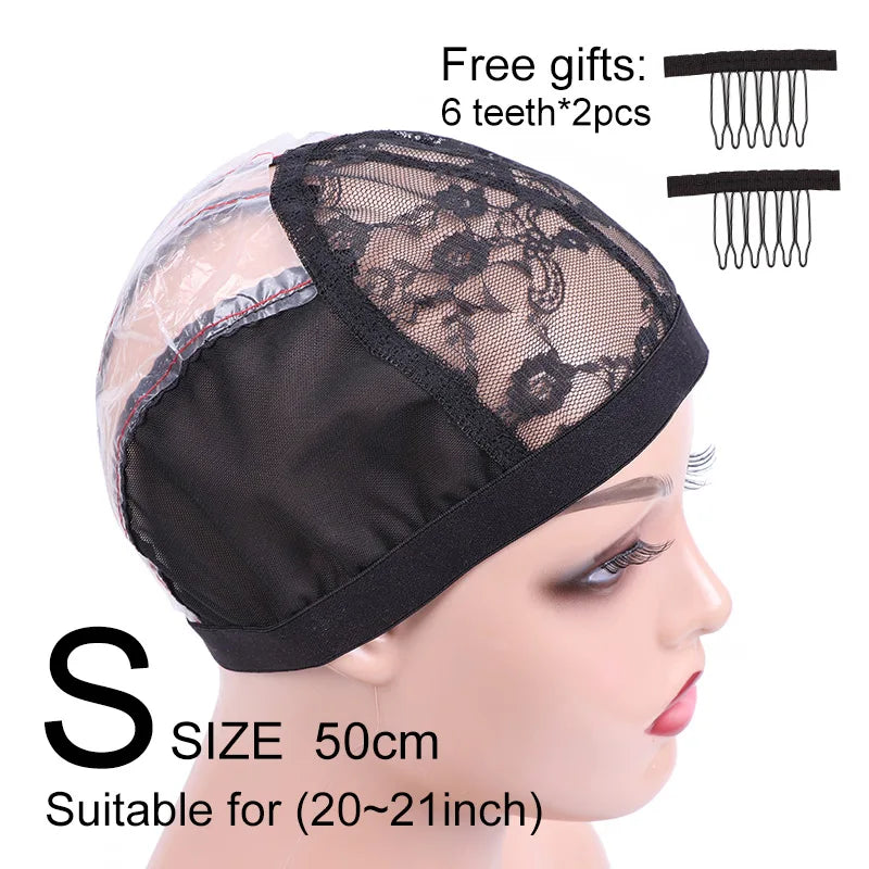 plussign Wig Net Cap Set — Breathable Mesh Weaving Cap with Hair Combs