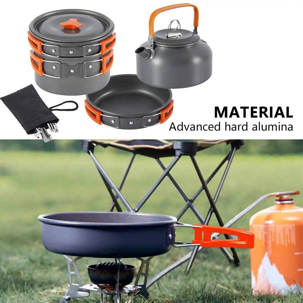 Outdoor Aluminum Cookware Set — Compact Camping Kitchen Kit