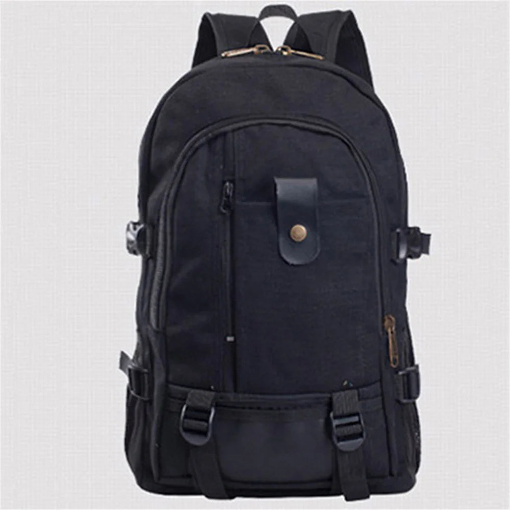 Canvas Travel Backpack — Large Capacity Outdoor Daypack for Hiking