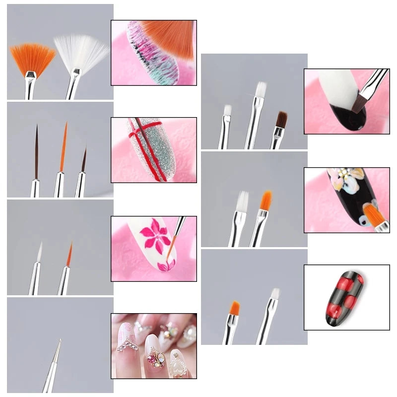 Nibiru DU Nail Art Brush Set — Professional Manicure & Gradient Tool Kit