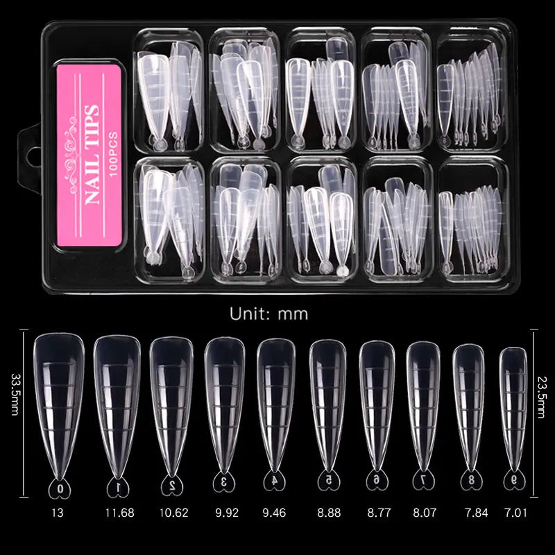 Art lalic Clear Nail Extension Forms — Quick Building Dual Molds, 100 Pieces