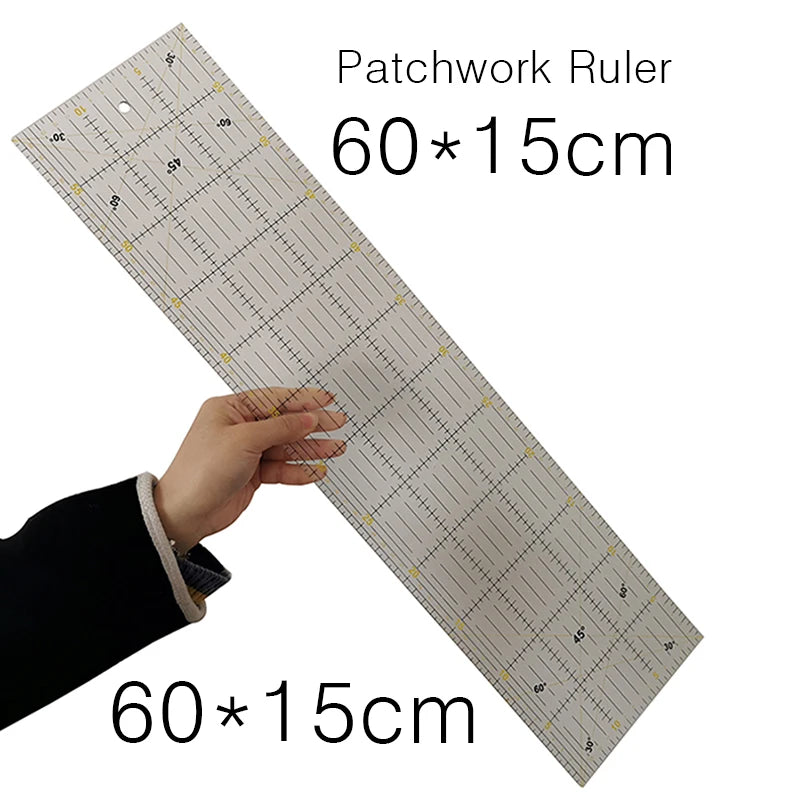 AliWuzn Acrylic Patchwork Ruler — Transparent Measuring Tool for Sewing & DIY