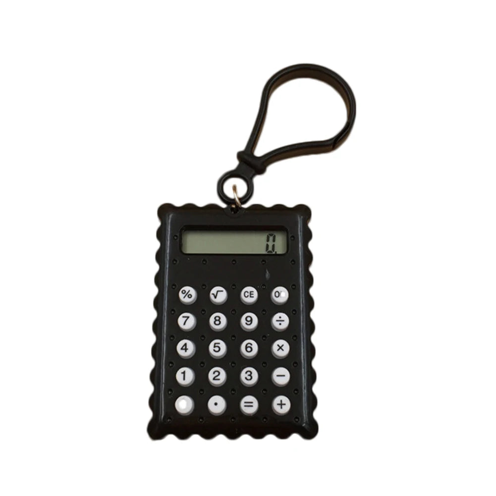 Mini Biscuit Shape Electronic Calculator — Portable Pocket Size for Students