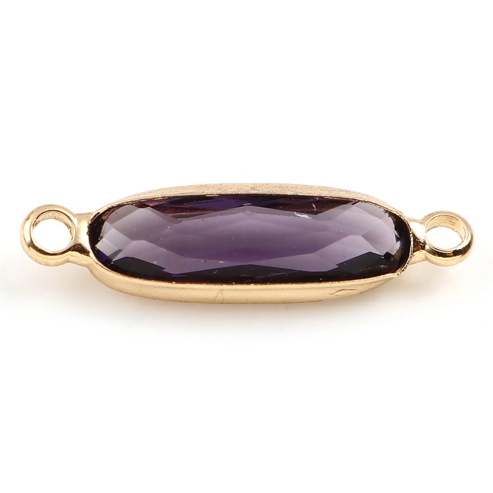 DoreenBeads Oval Glass Connectors — Gold Color Jewelry Findings for DIY Necklaces