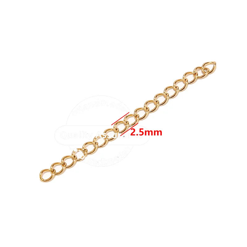 Stainless Steel Necklace Extender — 50 Piece Jewelry Making Tail Chain Set