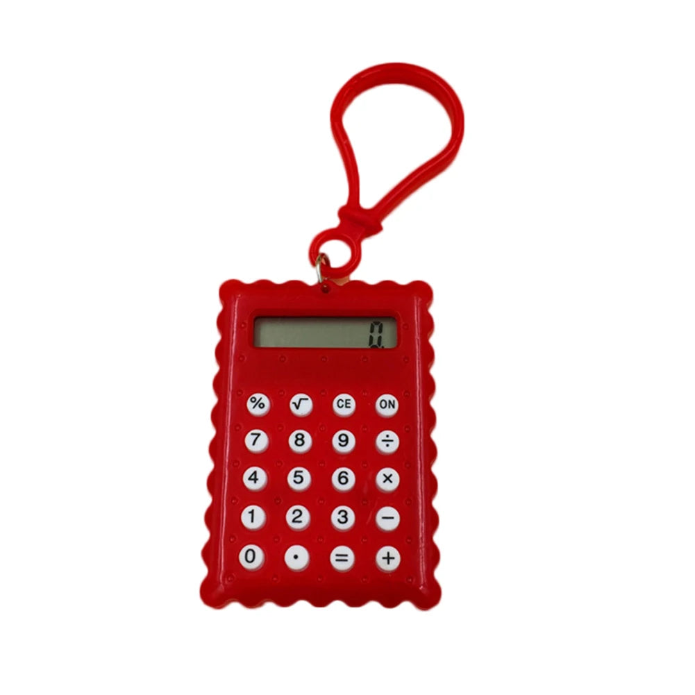 Mini Biscuit Shape Electronic Calculator — Portable Pocket Size for Students