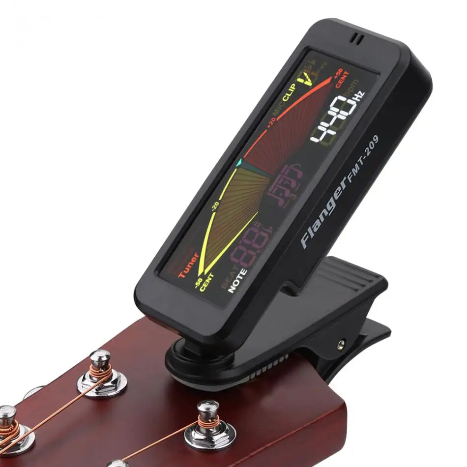 Digital Clip-On Guitar Tuner — 3-in-1 Chromatic Tuner, Metronome & Tone Generator