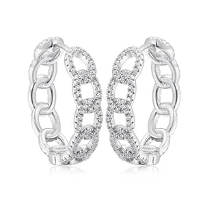 ICEOUTBOX 925 Sterling Silver Cuban Link Earrings — Hip Hop Style Studs