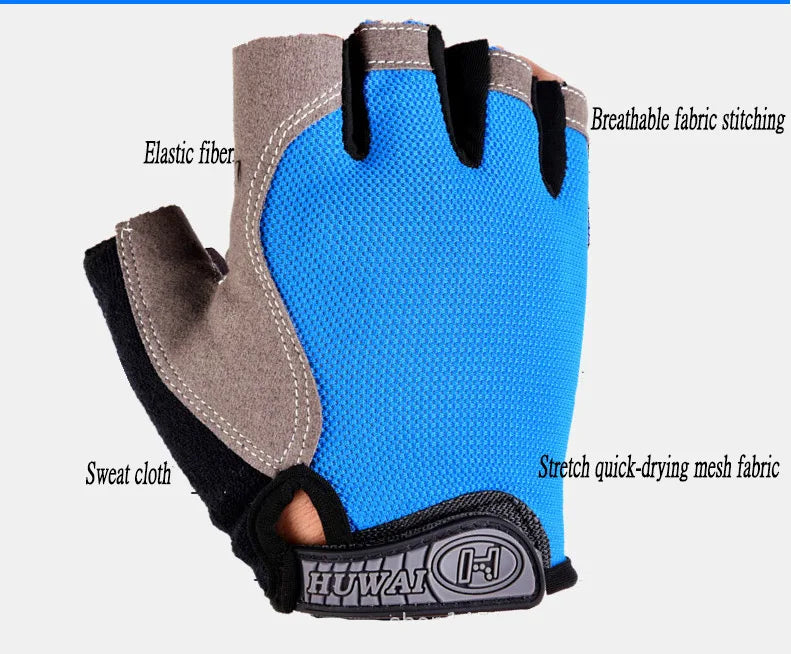 Half Finger Cycling Gloves — Breathable Anti-Slip Bike Mitts