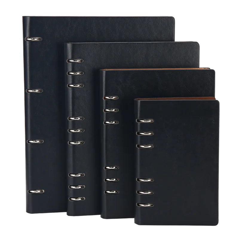 Coliky Loose-Leaf Leather Notebook — Detachable Binder for Office & School
