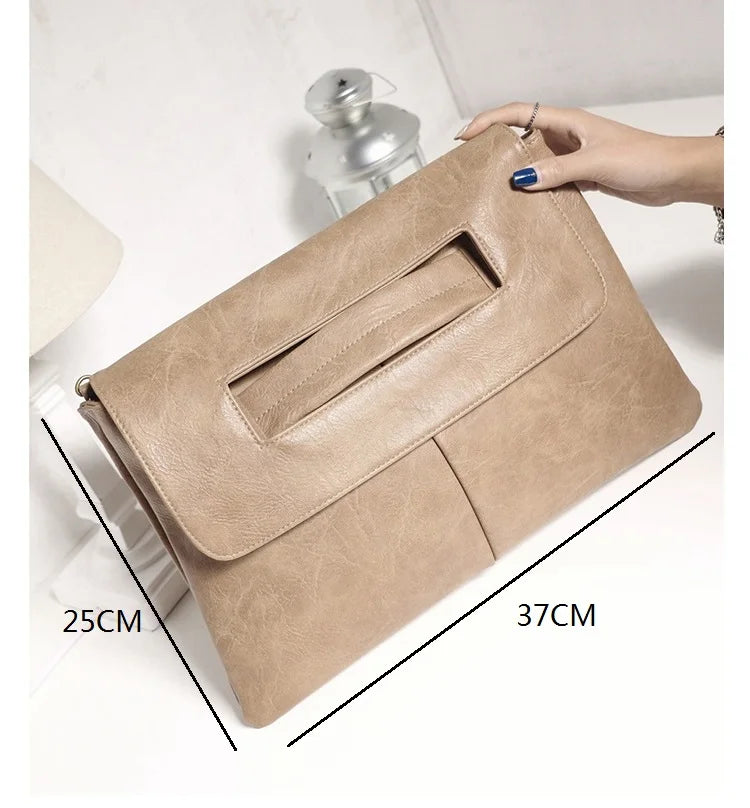 NIGEDU Women's PU Leather Crossbody Bag — Versatile Laptop Pouch & Clutch