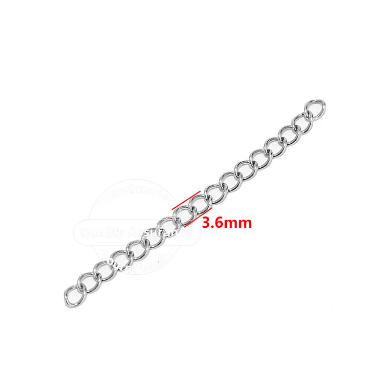 Stainless Steel Necklace Extender — 50 Piece Jewelry Making Tail Chain Set