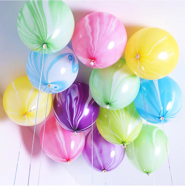 Marble Agate Latex Balloons — Decorative Party Supplies for Events