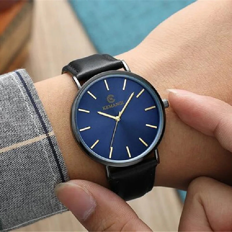 JBAILI Luxury Business Men's Watch — Ultra Thin Gold Quartz Wristwatch
