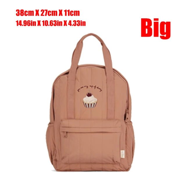 Floral Print Kids Backpack — Lightweight Schoolbag with Detachable Pad