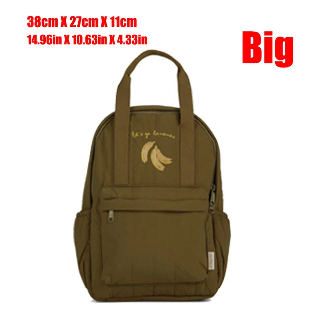 Floral Print Kids Backpack — Lightweight Schoolbag with Detachable Pad