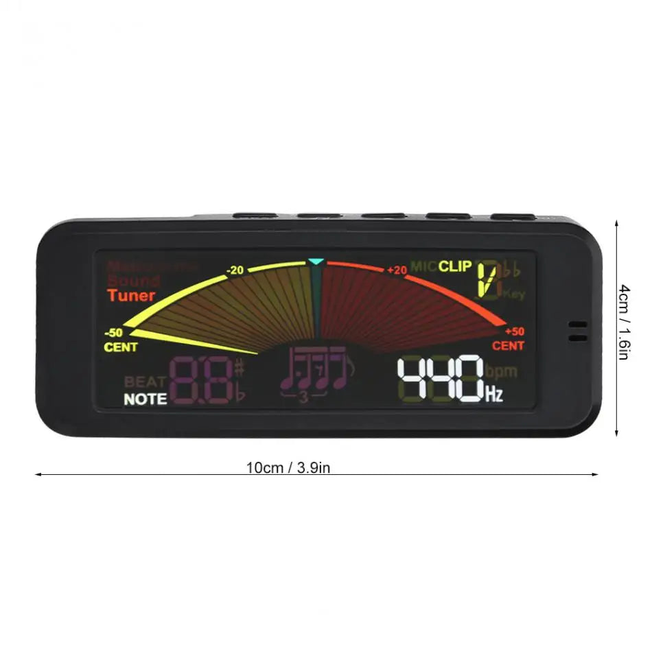 Digital Clip-On Guitar Tuner — 3-in-1 Chromatic Tuner, Metronome & Tone Generator