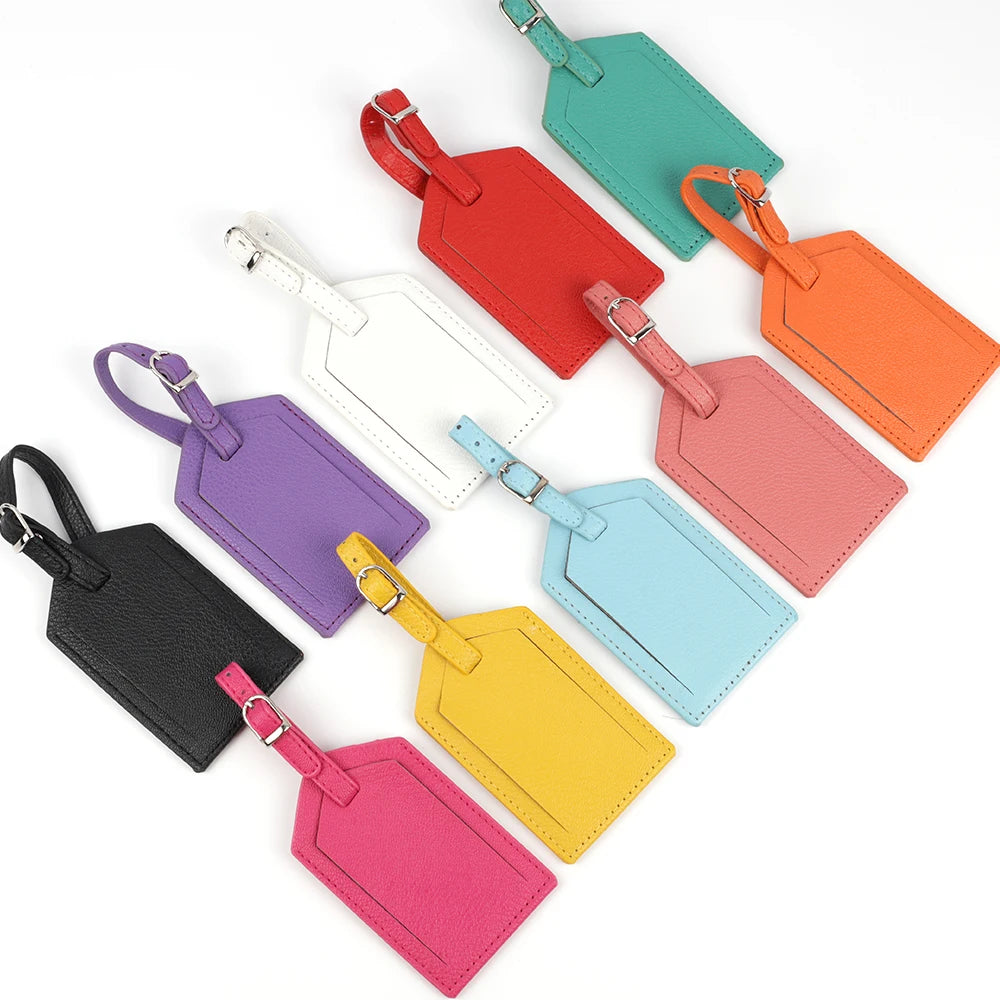 FASHIONS KZ PU Leather Luggage Tag — Personalized Suitcase ID Label