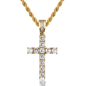 ICEOUTBOX Rotatable Cross Pendant — Hip Hop Cubic Zirconia Necklace