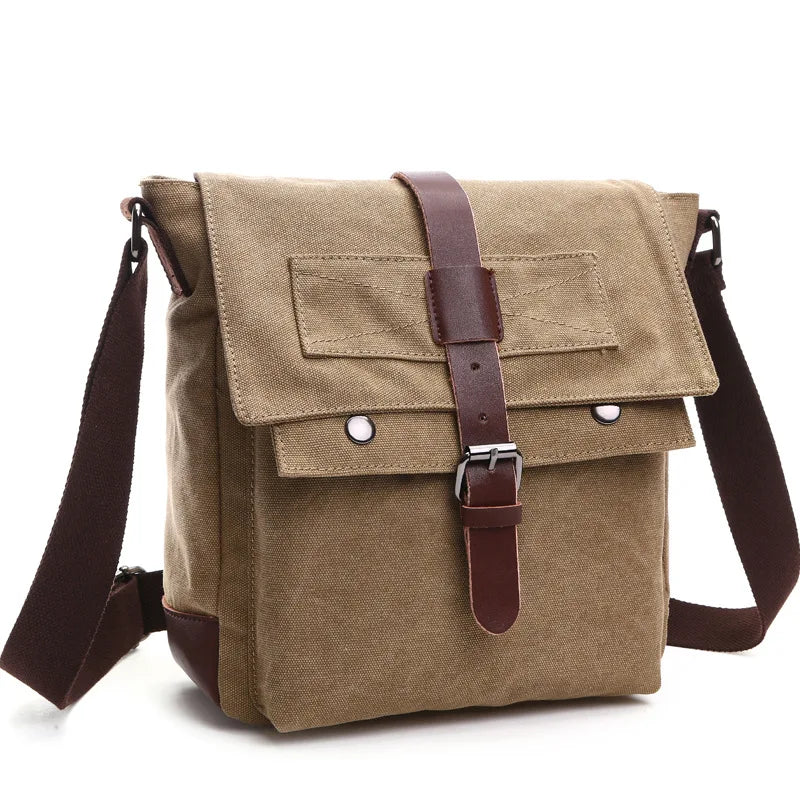 TOURISTGEAR Men's Canvas Messenger Bag — Vintage Crossbody Shoulder Bag