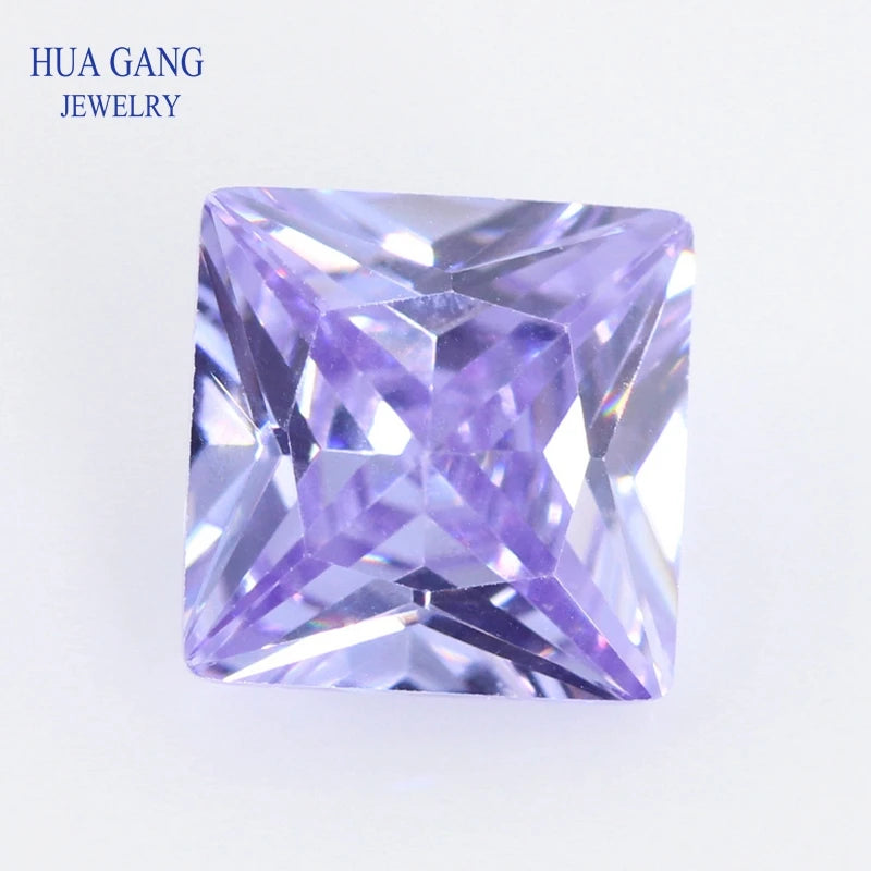 Multicolor Princess Cut Cubic Zirconia Stones — Loose Synthetic Gem Beads for Jewelry Making