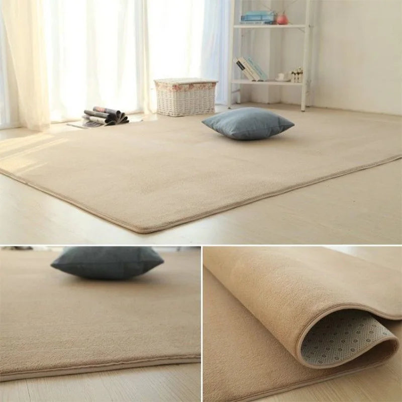Plush Velvet Area Rug — Soft Non-Slip Fluffy Floor Mat for Home Decor
