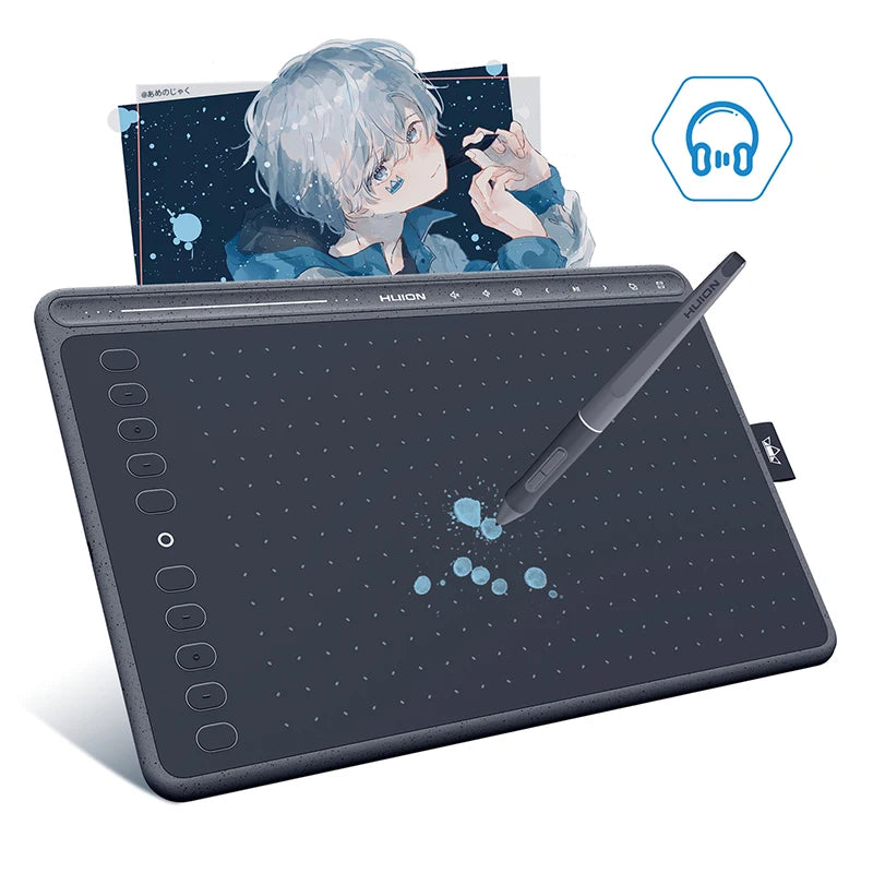 HUION HS611 Graphic Digital Drawing Tablet — Slim Pen Tablet with Multimedia Keys