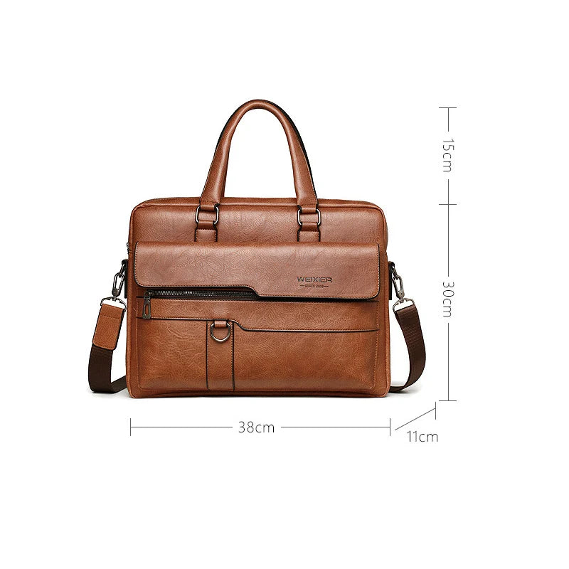 Bestform Men's PU Leather Briefcase — Professional Business Messenger Bag