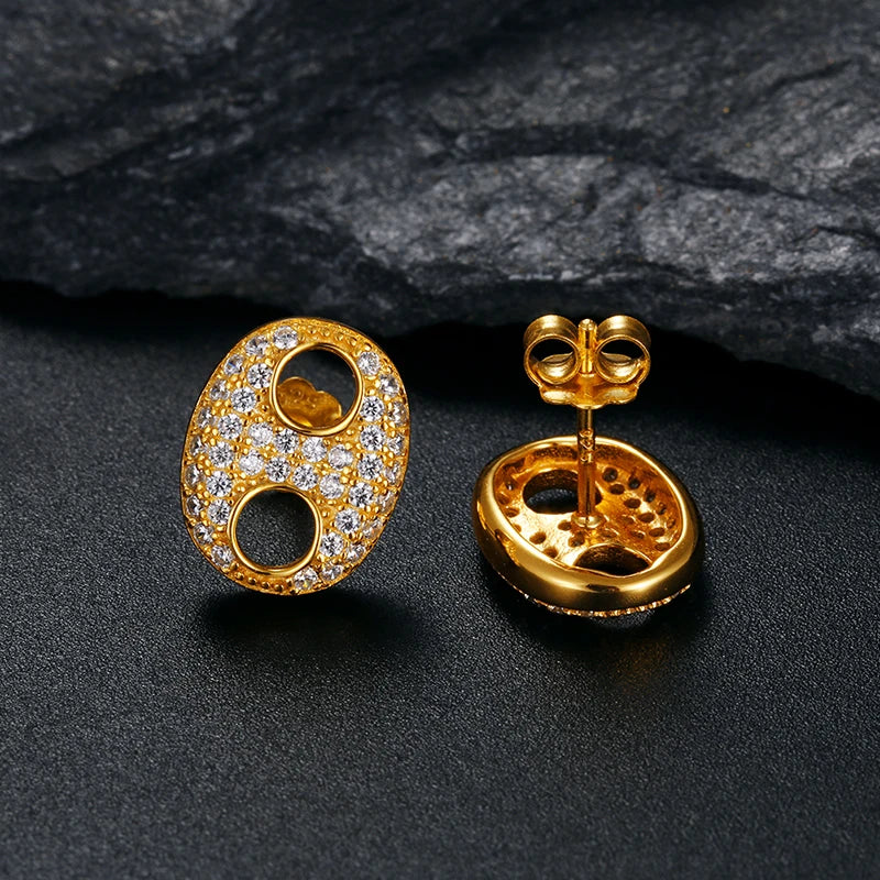 ICEOUTBOX 925 Sterling Silver Stud Earrings — Iced Out Cubic Zirconia Jewelry