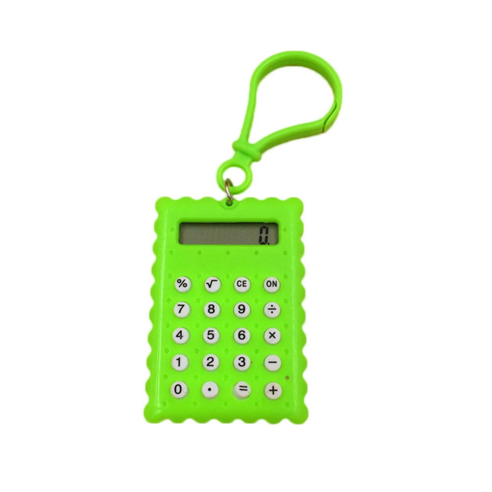 Mini Biscuit Shape Electronic Calculator — Portable Pocket Size for Students