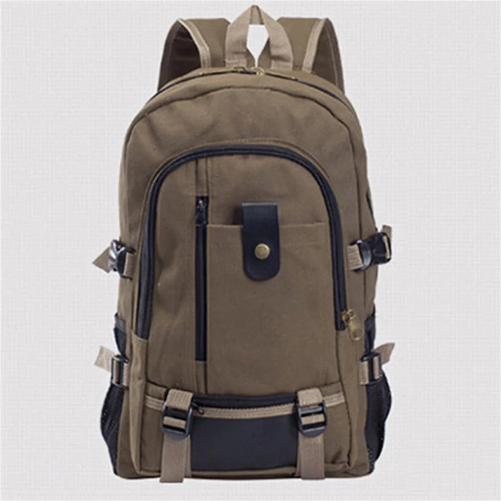 Canvas Travel Backpack — Large Capacity Outdoor Daypack for Hiking