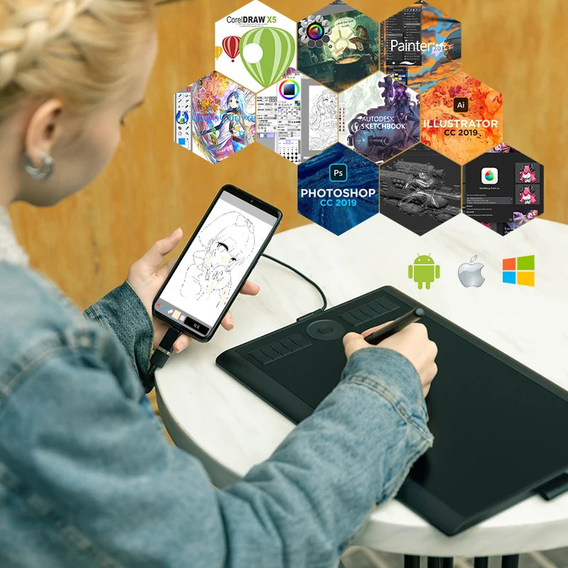 GAOMON M10K PRO Graphics Tablet — Digital Drawing Pad with Tilt Support