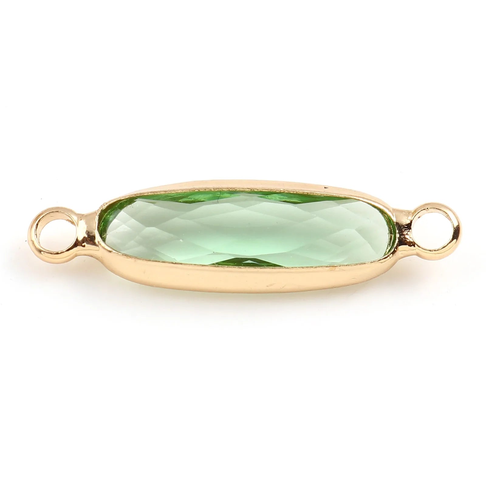 DoreenBeads Oval Glass Connectors — Gold Color Jewelry Findings for DIY Necklaces